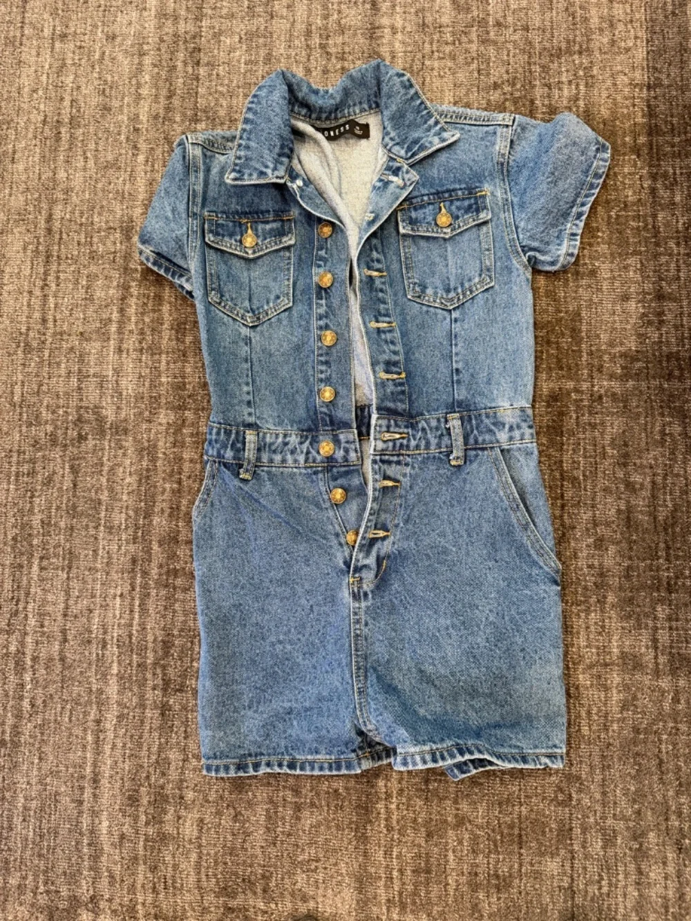 Lioness denim shorts romper